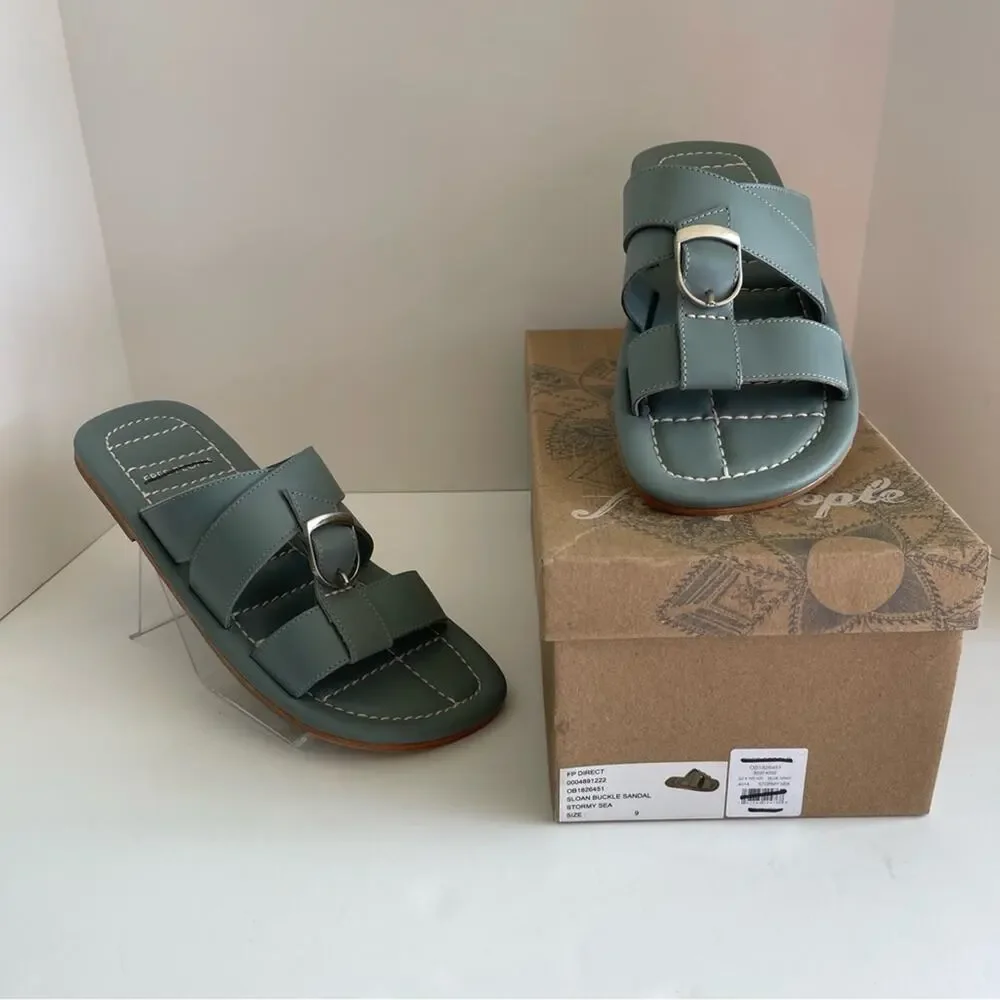 Free People Leather Buckle Sandal Sloan Size 9
